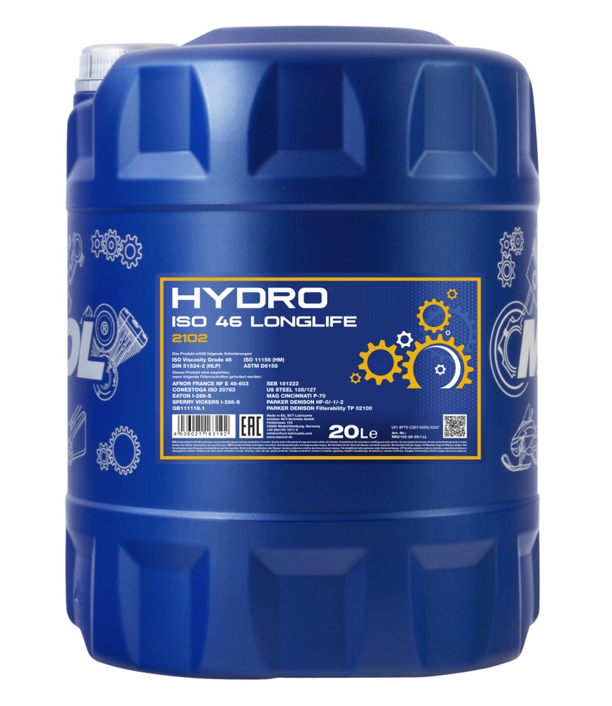 Масло гидравлическое Mannol Hydro ISO 46 (HLP) 20 л канистра Масло гидравлическое Mannol Hydro ISO 46 (HLP) 20 л канистра