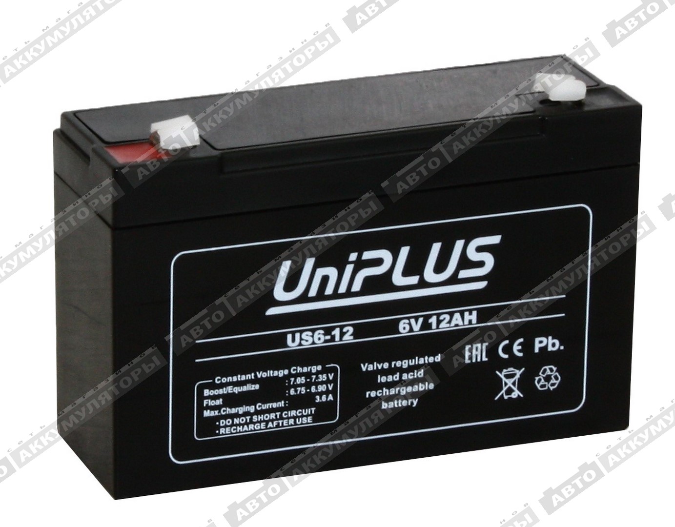 АКБ UniPLUS 12 Ач 6 Вольт US 6-12
