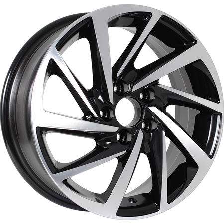 KDW KD1530 6x15 5*100 Et:38 Dia:57,1 Black_Front_Polished KDW KD1530 6x15 5*100 Et:38 Dia:57,1 Black_Front_Polished