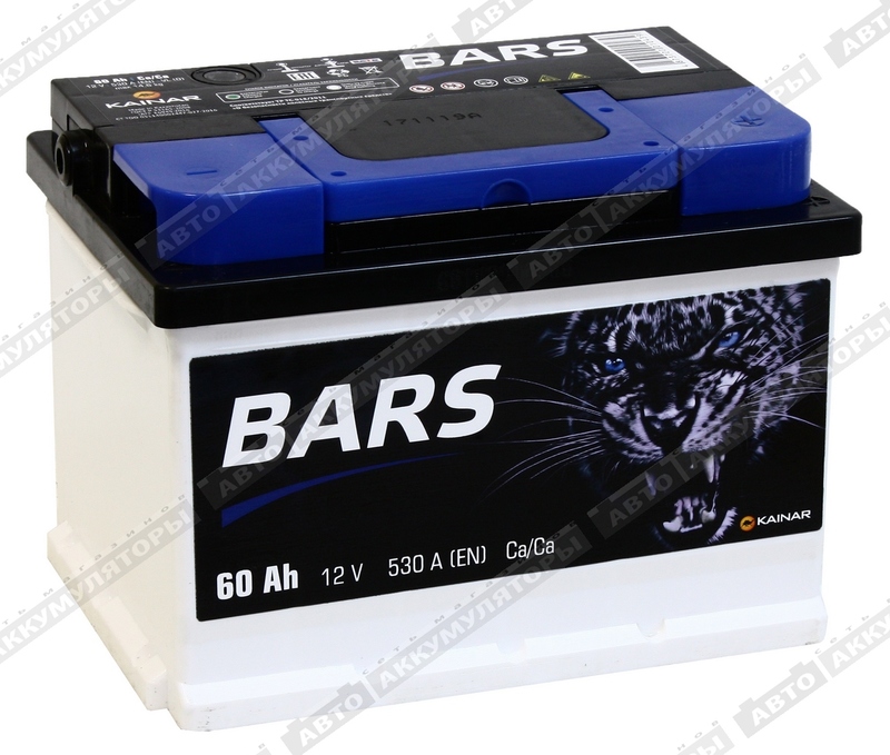 АКБ BARS 60 Ач о/п 6СТ-60.0 VL (низкая)
