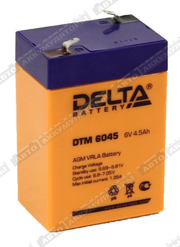 АКБ Delta 4.5 Ач 6 Вольт DTM 6045