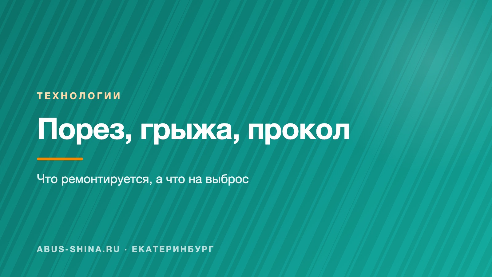 Порез, грыжа, прокол: какие шины ремонтируются