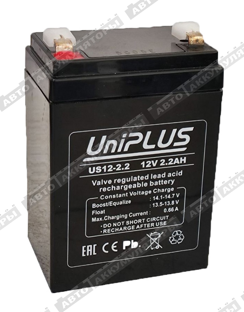 АКБ UniPLUS 2,2 Ач 12 Вольт US 12-2,2