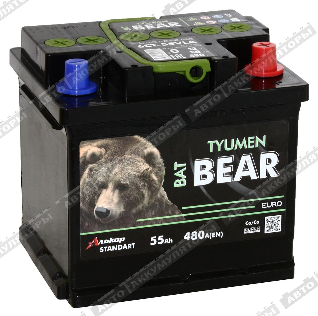 АКБ Batbear 55 Ач о/п 6СТ-55VLA Ca/Ca (куб)
