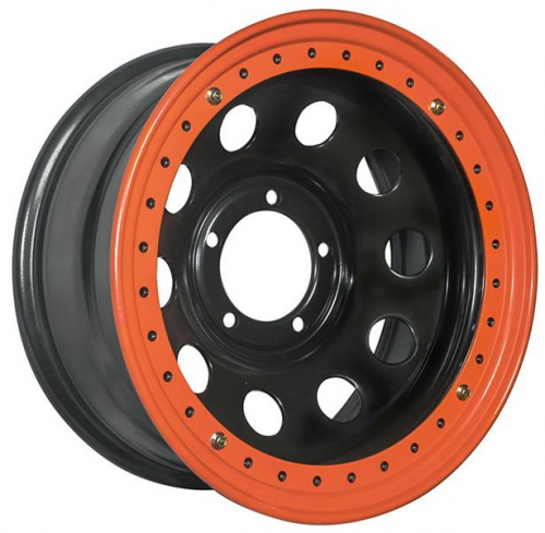 Off-Road-Wheels Black 8x16 5*150 Et:-3 Dia:112 черный с бедлоком (оранжевый)