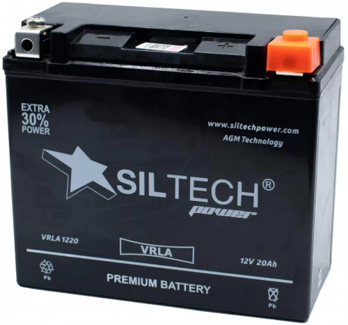 АКБ 6СТ - 20 Ач SILTECH AGM VRLA (YT Х20-BS)
