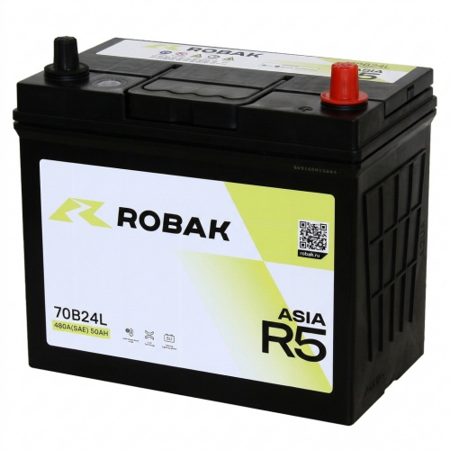 АКБ Robak ASIA R5 50 Ач о/п 6СТ-50.0 VL 70B24L