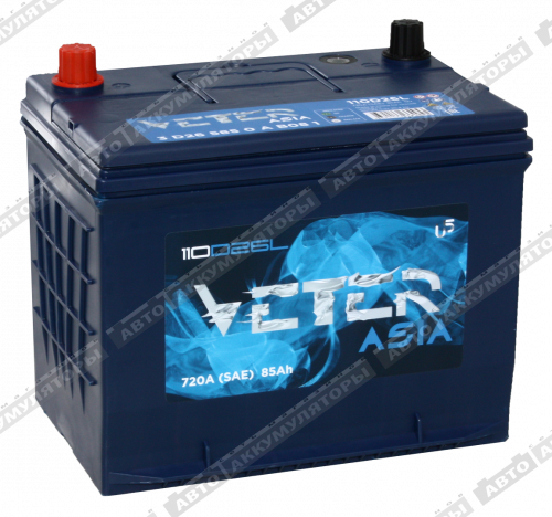 АКБ VETER ASIA 85 Ач о/п 6СТ-85.0 VL 110D26FL АКБ VETER ASIA 85 Ач о/п 6СТ-85.0 VL 110D26FL